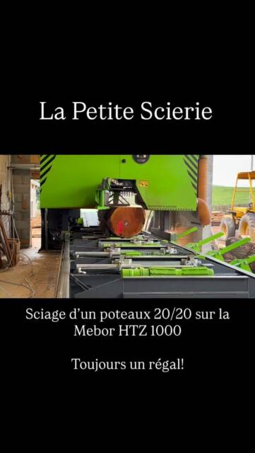 Sciage d’un poteau 20/20 sur la scie principale Mebor HT 1000. #mebor #scierie #loire #aveizieux #lapetitescierie